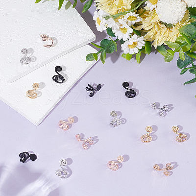 8 Pairs 4 Colors Alloy Cuff Earrings EJEW-UN0003-15-1