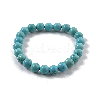 Natural Howlite Bead Stretch Bracelets BJEW-K212-B-011-1