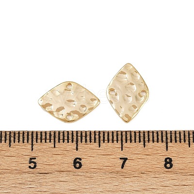 Brass Textured Geometric Connector Charms X-KK-B137-10G-02-1