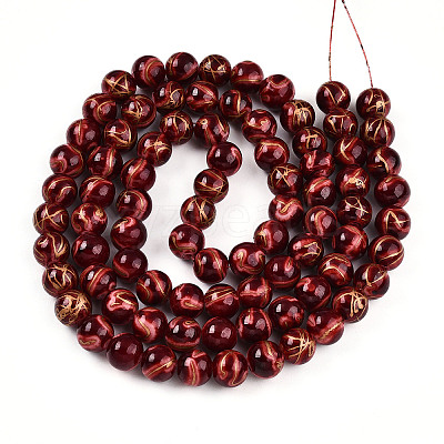Baking Paint Glass Beads Strands DGLA-N010-10mm-07-1