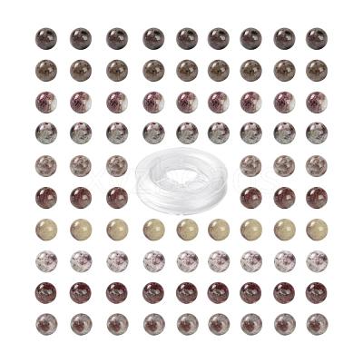 100Pcs 8mm Natural Purple Red Tourmaline Round Beads DIY-LS0002-09-1