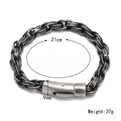 304 Stainless Steel Rope Chain Bracelets for Men Women FS-WG363AE-01-1