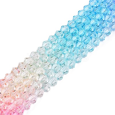 Gradient Color Baking Paint Glass Bead Strands DGLA-A039-T2mm-A08-1