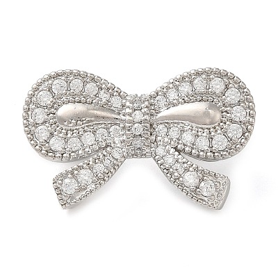 Brass Micro Pave Clear Cubic Zirconia Fold Over Clasps KK-G505-29P-1