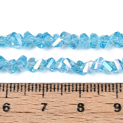 Electroplate Transparent Glass Beads Strands GLAA-N021-4mm-04-1