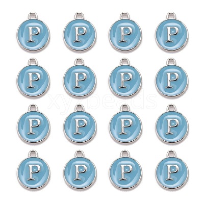 Platinum Plated Alloy Enamel Charms X-ENAM-S118-04P-P-1