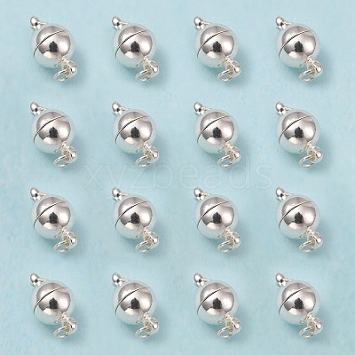Brass Magnetic Clasps with Loops KK-MC020-S-NF-1
