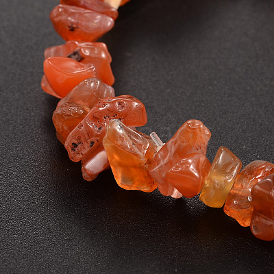 Chips Natural Carnelian(Dyed) Beaded Stretch Bracelets BJEW-JB01826-04-1