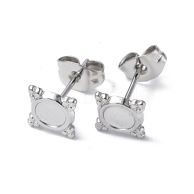 Non-Tarnish 304 Stainless Steel Stud Earring Findings STAS-F286-05P-1