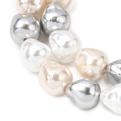 Electroplated Glass Shell Pearl Beads Strands BSHE-B009-D03-01-1