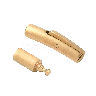 Ion Plating(IP) Column 304 Stainless Steel Bayonet Necklace Clasps STAS-O035-05G-01-1
