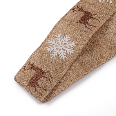 Christmas Burlap Ribbon SRIB-WH0006-15D-1