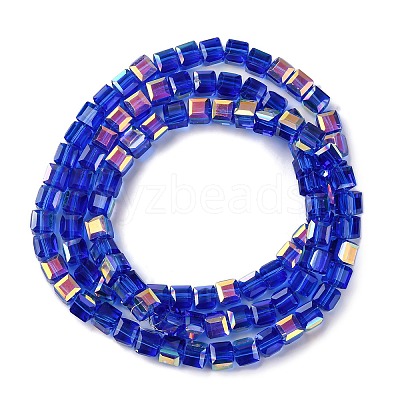 Electroplate Glass Beads Strands EGLA-H108-01A-HP03-1