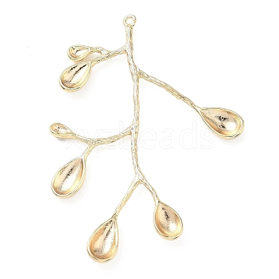 Brass Pendant Cabochon Settings for Enamel KK-G601-03G-1