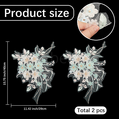 Polyester Acrylic Rhinestones Applique embroidery ABS Sequins FIND-WH20019-165B-06-1