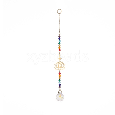 AB Color Teardrop Glass Suncatchers HJEW-JM00843-1