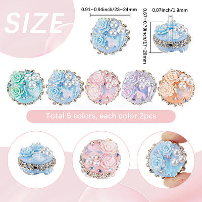 10pcs 5 colors Handmade Polymer Clay Beads CLAY-SC0002-19-1