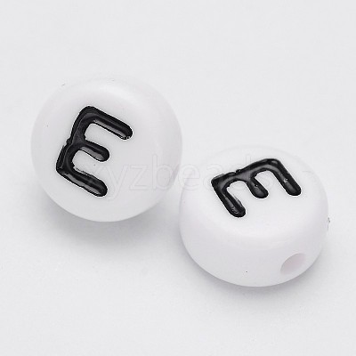 Acrylic Horizontal Hole Letter Beads X-PL37C9070-E-1