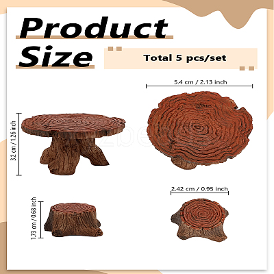 1 Bag Resin Tree Stump Chair & Table Set DJEW-LP0001-08-1