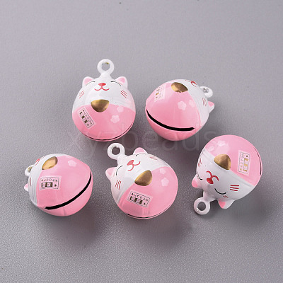 Baking Paint Brass Bell Pendants X-KKB-S002-009-1