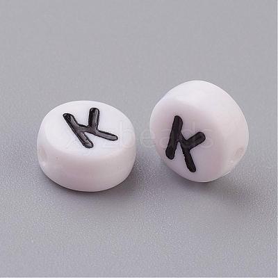 Acrylic Horizontal Hole Letter Beads X-PL37C9070-K-1