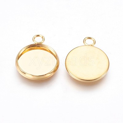 304 Stainless Steel Pendant Cabochon Settings X-STAS-P220-11G-01-1