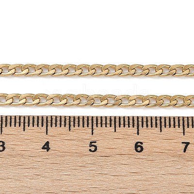 201 Stainless Steel Curb Chain Necklace for Women Men NJEW-P268-A38-2X5-1