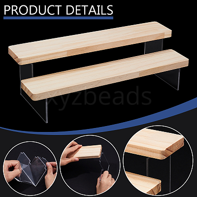 2-Tier Acrylic Model Toy Assembled Holder Display Riser ODIS-WH0025-205A-1