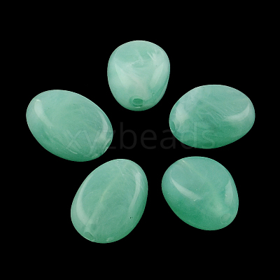 Oval Imitation Gemstone Acrylic Beads X-OACR-R052-24-1