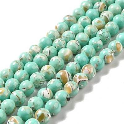 Synthetic Turquoise and Sea Shell Assembled Beads Strands X-G-D482-01A-08-1