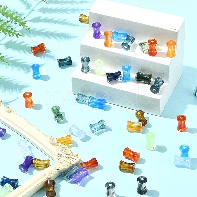 250Pcs Gradient Color Transparent Acrylic Beads OACR-FS0001-93-1