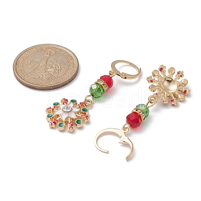 8 Pair 8 Style Glass Dangle Leverback Earrings EJEW-JE05286-1