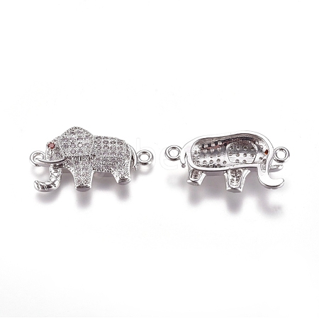 Brass Micro Pave Cubic Zirconia Links connectors ZIRC-K081-54P-1