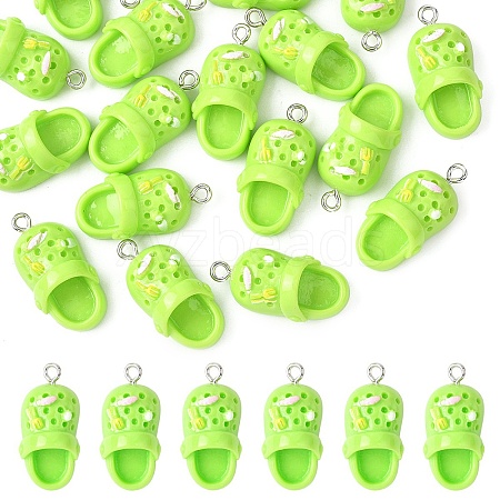 20Pcs Opaque Resin Pendants RESI-YW0005-49F-1