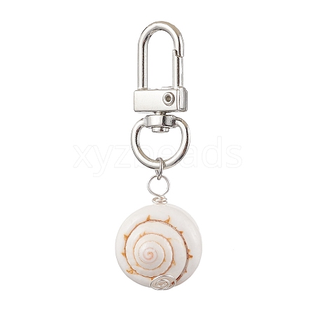 Natural Shiva Eye Shell Pendant Decorations HJEW-JM02131-1