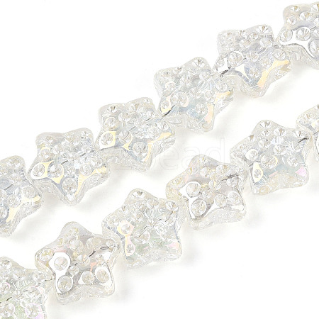 Electroplate Transparent Glass Beads Strands EGLA-N020-02B-1