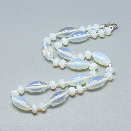 Opalite Beaded Necklaces NJEW-S388-14-1