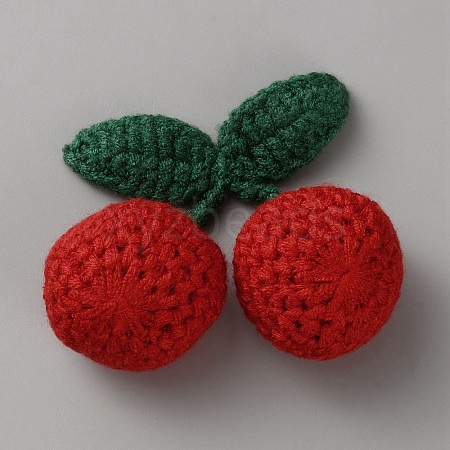 Polyester Crochet Cherry DIY-WH0622-391E-1