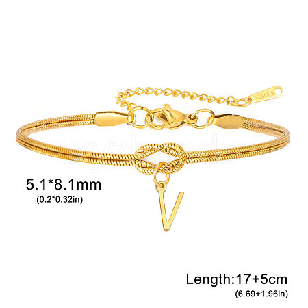 304 Stainless Steel Initial Charm Bracelets FS-WGD8E41-50-1