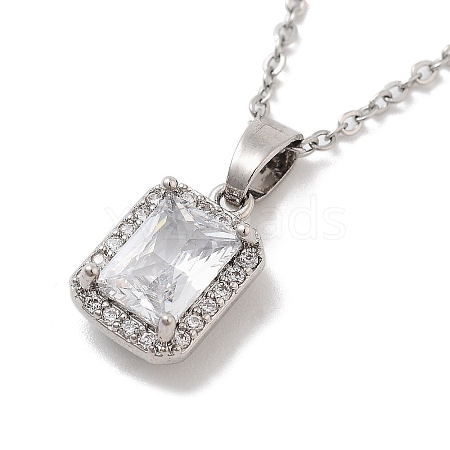 201 Stainless Steel Cable Chain Necklaces NJEW-L124-009P-1