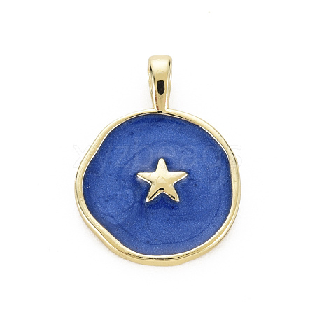 Brass Enamel Pendants KK-Q283-057E-NR-1