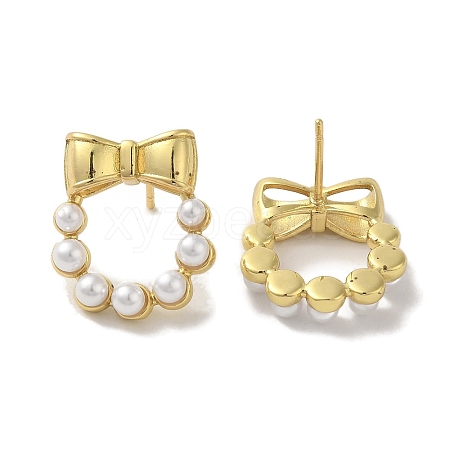 Rack Plating Brass Studs Earrings EJEW-R162-37G-1