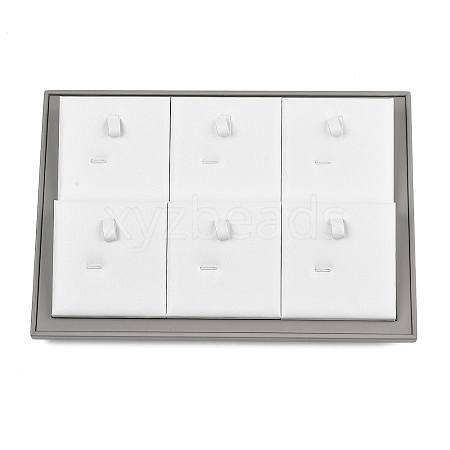 6-Slot PU Leather Pendant Organizer Display Trays ODIS-H005-01B-1