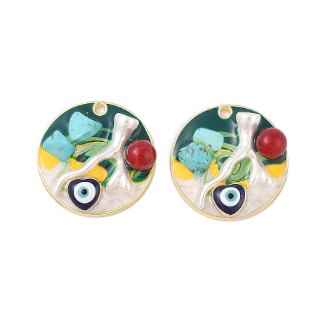 Rack Plating Alloy Enamel Pendants FIND-Z062-01G-03-1