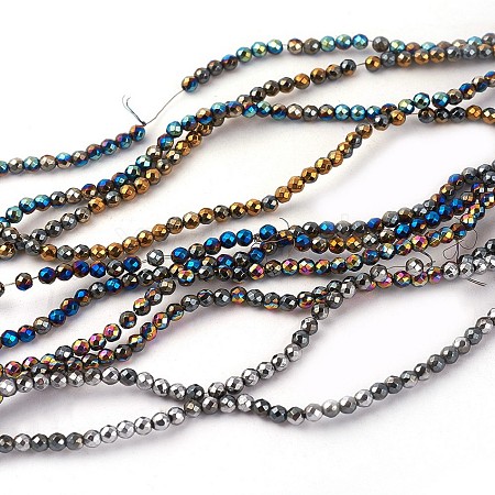 Electroplated Non-magnetic Synthetic Hematite Beads Strands G-P408-O-3mm-1