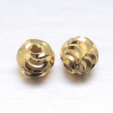 Real 18K Gold Plated Round Sterling Silver Beads STER-M101-04-5mm-1