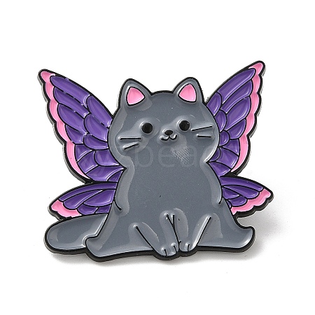 Cat with Butterfly Wing Enamel Pins JEWB-K018-04C-EB-1