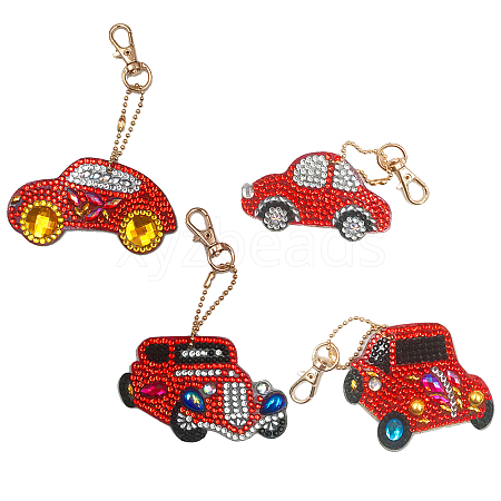 DIY Cars Diamond Painting Keychains Kits DIY-WH0182-16-1