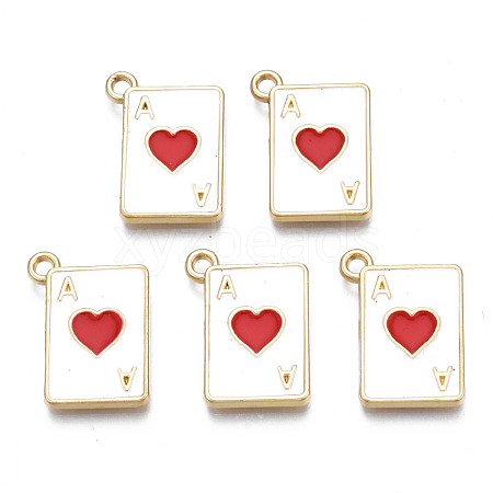 Rack Plating Alloy Enamel Pendants PALLOY-N172-009-1