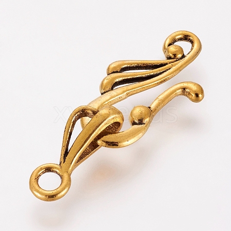 Tibetan Style Hook and Eye Clasps X-GLF1157Y-1